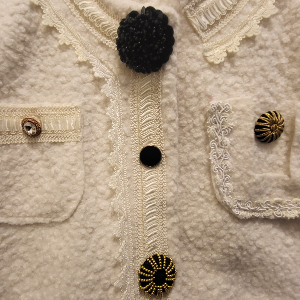 Cream Textured Jacket - Picture 3 of 5